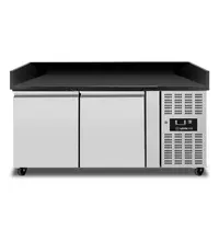 UNNICOOL Pizzawerkbank | 390L | 2 Deuren (EN600x400) | +2°C/+8°C | Geforceerd | Wielen (Geremd) | 1510x800x850/990(h)mm 