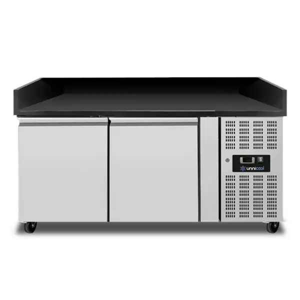 Pizzawerkbank | 390L | 2 Deuren (EN600x400) | +2°C/+8°C | Geforceerd | Wielen (Geremd) | 1510x800x850/990(h)mm
