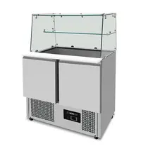 UNNICOOL Saladette | 240L | 2 Deuren (1/1 GN) | Boven 2x 1/1 GN + 3x 1/6 GN | +2°C/+8°C | Statisch | Glasopzet + Snijblad | 900x700x850/1310(h)mm 