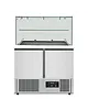 UNNICOOL Saladette | 240L | 2 Deuren (1/1 GN) | Boven 2x 1/1 GN + 3x 1/6 GN | +2°C/+8°C | Statisch | Glasopzet + Snijblad | 900x700x850/1310(h)mm 