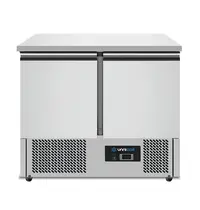 UNNICOOL Koelwerkbank | 240L | 2 Deuren (1/1 GN) | +2°C/+8°C | Statisch + Ventilator | Wielen (Geremd) | 900x700x876(h)mm