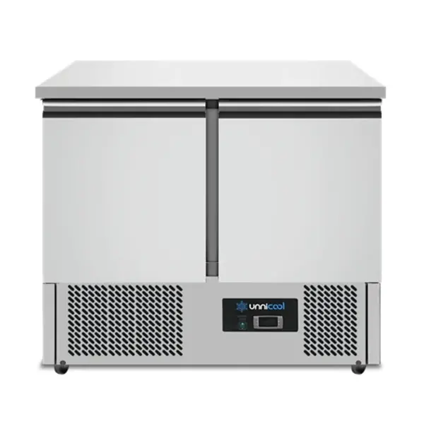 Koelwerkbank | 240L | 2 Deuren (1/1 GN) | +2°C/+8°C | Statisch + Ventilator | Wielen (Geremd) | 900x700x876(h)mm