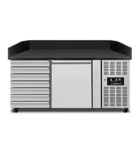 UNNICOOL Pizzawerkbank | 195L | 1 Deur + 7 Deegladen (EN600x400) | -2°C/+8°C | Geforceerd | Wielen (Geremd) | 1505x800x860/1000(h)mm 