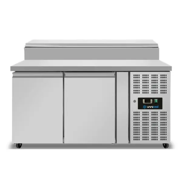 Saladette | 270L | 2 Deuren (1/1 GN) | Boven 6x 1/3 GN | +2°C/+8°C | Geforceerd | Klapdeksel | Wielen (Geremd) | 1360x700x885/1085(h)mm