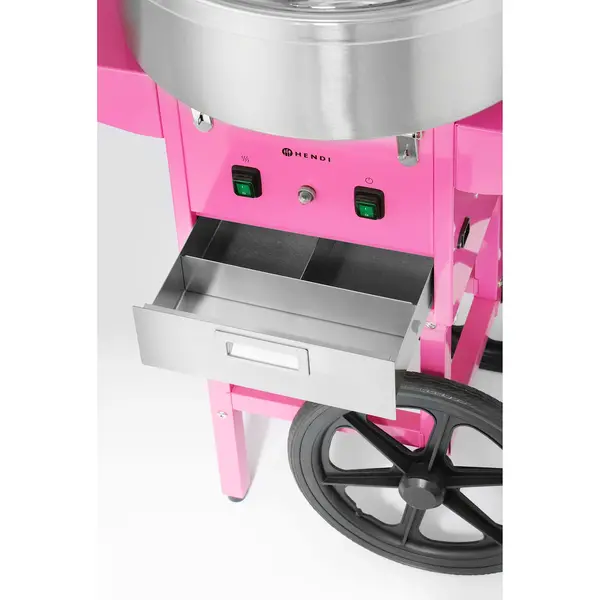 Suikerspinmachine + Onderstel | Kom Ø520mm | 1.13kW (230V) | Wielen | 948x520x914(h)mm