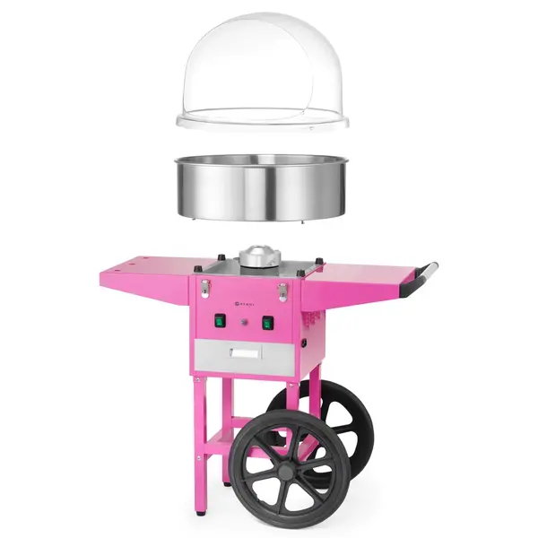 Suikerspinmachine + Onderstel | Kom Ø520mm | 1.13kW (230V) | Wielen | 948x520x914(h)mm