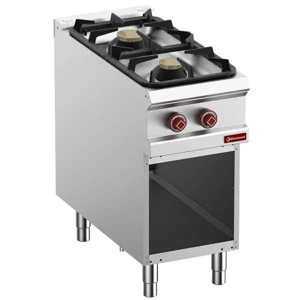 Fornuis | OPTIMA 900 | Gas | 2 Branders (7+11kW) | Waakvlam | Open Onderkast | 400x900x850/904(h)mm
