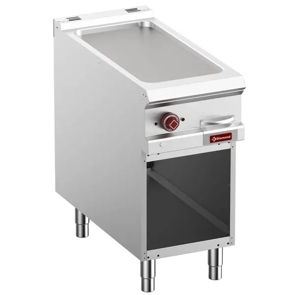 Bak-/Grillplaat | OPTIMA 900 | Elektrisch | Glad Oppervlak 380x720 (Gietijzer) | 50°C/300°C | 7kW (400V) | Open Onderkast | 400x700x850/877(h)mm