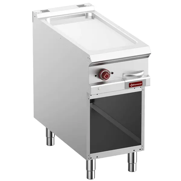 Bak-/Grillplaat | OPTIMA 900 | Elektrisch | Glad Oppervlak 380x720 (Verchroomd) | 50°C/300°C | 7kW (400V) | Open Onderkast | 400x700x850/877(h)mm