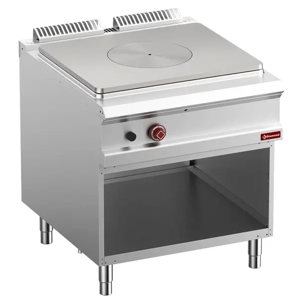 Doorkookplaat | OPTIMA 900 | Gas | 12kW | Piëzo Ontsteking | Open Onderkast | 800x900x850/927(h)mm