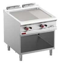 Diamond Bak-/Grillplaat | OPTIMA 900 | Gas | Glad/Gegroefd Oppervlak 780x720 (Gietijzer) | 18.4kW | Piëzo Ontsteking | Open Onderkast | 800x900x850/952(h)mm