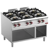 Diamond Fornuis | OPTIMA 900 | Gas | 6 Branders (3x 7 kW + 3x 11kW) | Waakvlam | Open Onderkast | 1200x900x850/927(h)mm