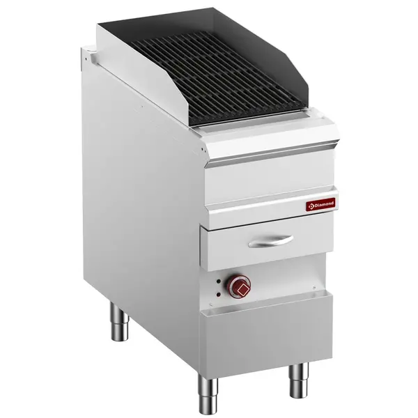 Stoomgrill | OPTIMA 900 | Elektrisch | Oppervlak 370x640 (Gietijzer) | 7kW (400V) | Uitneembare Waterlade | 400x900x850/952(h)mm