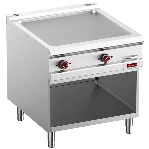 Bak-/Grillplaat | OPTIMA 900 | Elektrisch | Glad Oppervlak 780x720 (Gietijzer) | 50°C/300°C | 14kW (400V) | Open Onderkast | 800x900x850/877(h)mm
