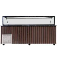 UNNICOOL Saladette | 4 Deuren | Boven 6x 1/1 GN | 0°C/+8°C | Geforceerd | Glasopzet | Wielen | 2230x820x855(h)mm