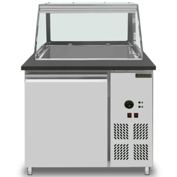 Bain-Marie | Elektrisch | 2x 1/1 GN | 30°C/85°C | 2.4kW (230V) | Aftapkraan | Gesloten Onderkast | 830x820x855(h)mm