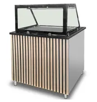 UNNINOX Bain-Marie | Elektrisch | 2x 1/1 GN | 30°C/85°C | 2.4kW (230V) | Aftapkraan | Gesloten Onderkast | 830x820x855(h)mm