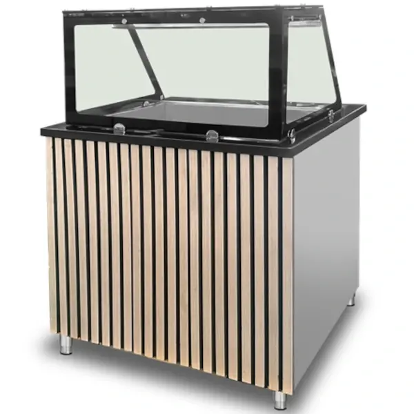 Bain-Marie | Elektrisch | 2x 1/1 GN | 30°C/85°C | 2.4kW (230V) | Aftapkraan | Gesloten Onderkast | 830x820x855(h)mm