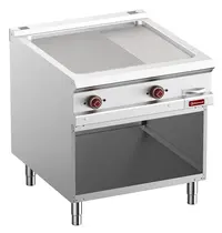Diamond Bak-/Grillplaat | OPTIMA 900 | Elektrisch | Glad/Gegroefd Oppervlak 780x720 (Gietijzer) | 50°C/300°C | 14kW (400V) | Open Onderkast | 800x700x850/877(h)mm