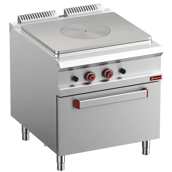 Doorkookplaat + Oven | OPTIMA 900 | Gas | 12kW + 2/1 GN Oven (7kW) | Piëzo Ontsteking | 800x900x850/927(h)mm
