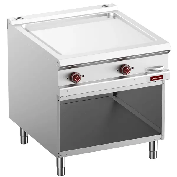Bak-/Grillplaat | OPTIMA 900 | Elektrisch | Glad Oppervlak 780x720 (Verchroomd) | 50°C/300°C | 14kW (400V) | Open Onderkast | 800x700x850/877(h)mm