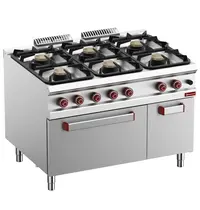 Diamond Fornuis + Oven | OPTIMA 900 | Gas | 6 Branders (3x 7kW + 3x 11kW) + 2/1 GN Oven (6kW) | Waakvlam/Piëzo | Neutraal Vak | 1200x900x850/927(h)mm