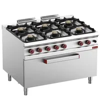 Diamond Fornuis + Maxi Oven | OPTIMA 900 | Gas | 6 Branders (3x 7kW + 3x 11kW) + Oven (10kW) | Waakvlam/Piëzo | 1200x900x850/927(h)mm