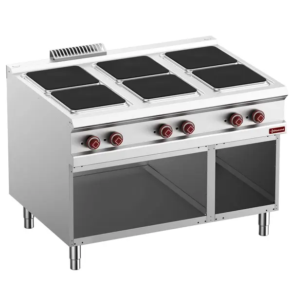 Fornuis | OPTIMA 900 | Elektrisch | 6 Kookpunten (300x300) | 20kW (400V) | Open Onderkast | 1200x900x850/927(h)mm