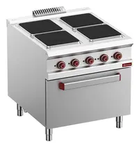 Diamond Fornuis + Oven | OPTIMA 900 | Elektrisch | 4 Kookpunten (300x300) + 2/1 GN Oven/Grill | 19kW (400V) | 800x900x850/927(h)mm