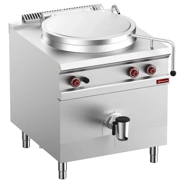 Kookketel | OPTIMA 900 | Gas | 150L | Directe Verhitting | 21kW | Piëzo Ontsteking | Vulkraan + Aftapkraan | 800x900x850/983(h)mm