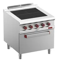 Diamond Fornuis + Oven | OPTIMA 900 | Elektrisch | 4 Kookpunten (300x300) + 2/1 GN Oven/Grill | 16kW (400V) | 800x900x850/925(h)mm