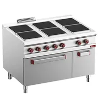 Diamond Fornuis + Oven | OPTIMA 900 | Elektrisch | 6 Kookpunten (300x300) + 2/1 GN Oven/Grill | 26kW (400V) | Neutraal Vak | 1200x900x850/927(h)mm 