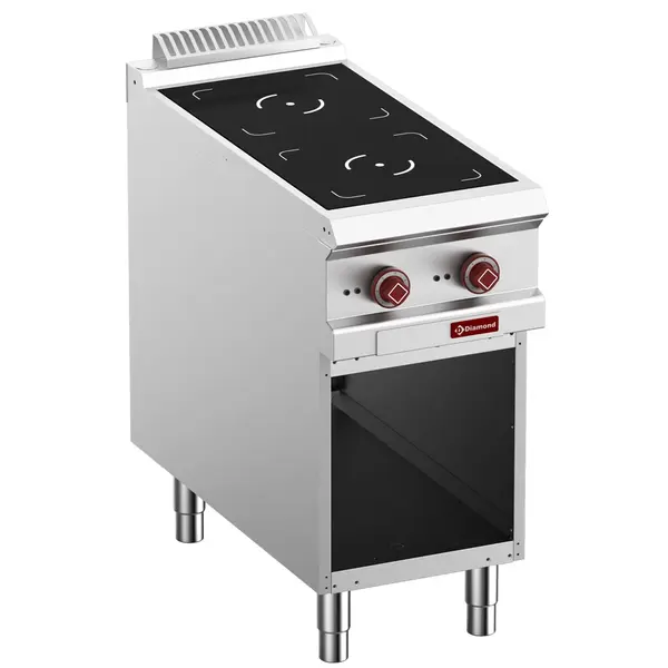 Inductiefornuis | OPTIMA 900 | 2 Kookpunten | 10kW (400V) | Open Onderkast | 400x900x850/925(h)mm