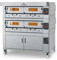 Italforni Modulaire Pizzaoven | ECO-GAS | Gas | 12x Ø30cm / Bakkamer | 0°C/420°C | Incl. Afzuigkap + Rijskast/Onderstel