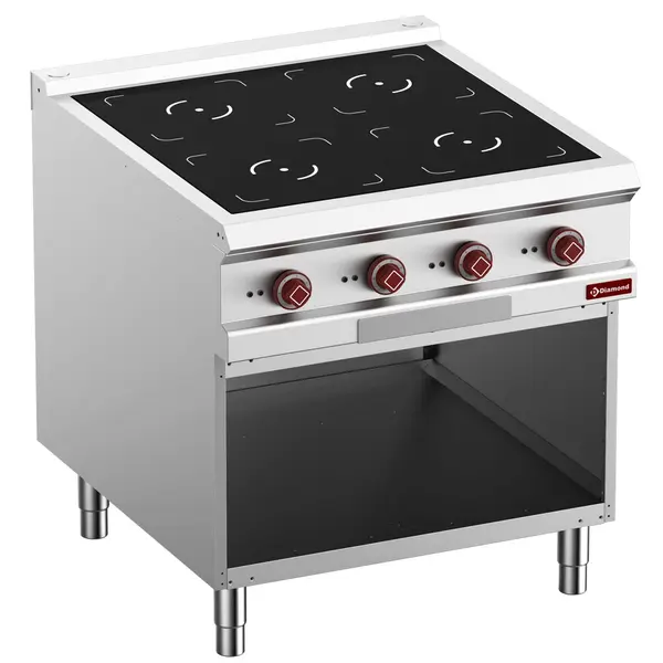 Inductiefornuis | OPTIMA 900 | 4 Kookpunten | 20kW (400V) | Open Onderkast | 800x900x850/925(h)mm