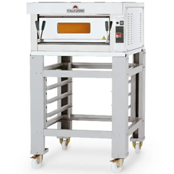 Pizzaoven | TEKNO | Elektrisch | 1 Bakkamer | 0°C/450°C | 400V | Incl. Afzuigkap + Rijskast/Onderstel