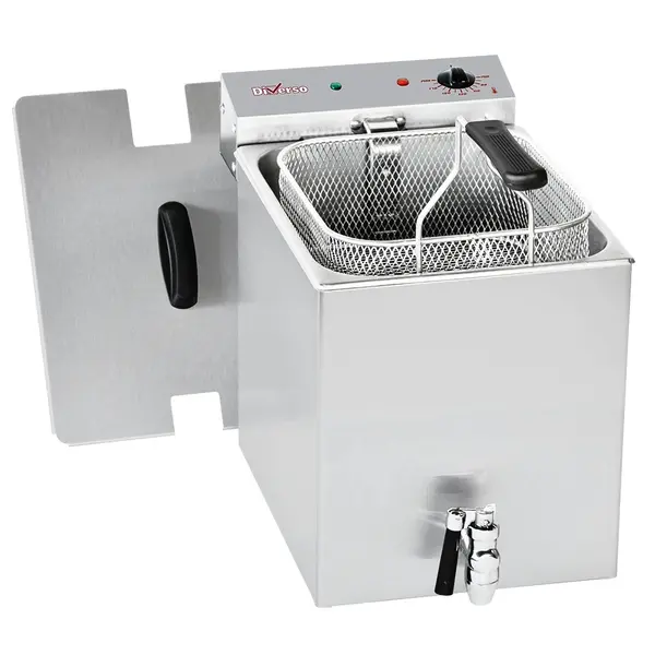 Friteuse | Elektrisch | 8L | 0°C/190°C | 3kW (230V) | Aftapkraan | 265x445x350(h)mm