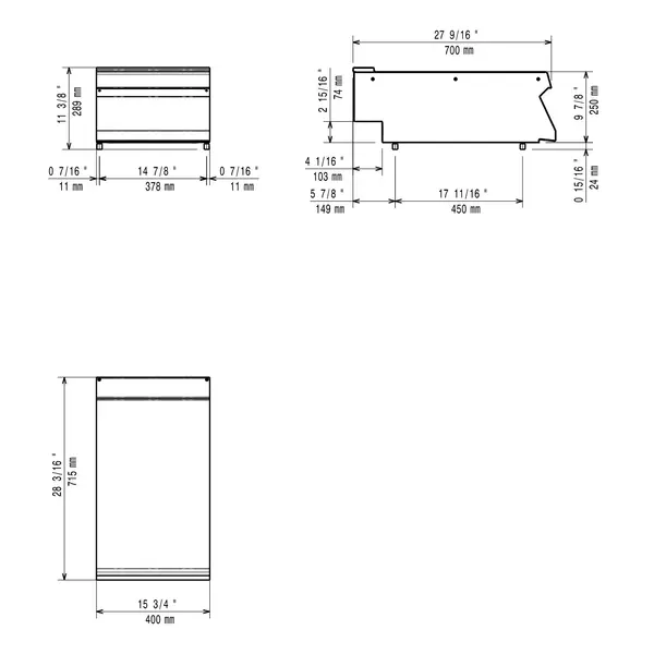 Neutrale Werkunit | MAXIMA 700+ | 400x700x250/289(h)mm