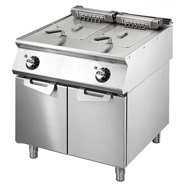Friteuse | SHOWROOMMODEL | Elektrisch | 10+10L | 100°C/190°C | 18kW (400V) | Aftapkranen | 800x730x870(h)mm