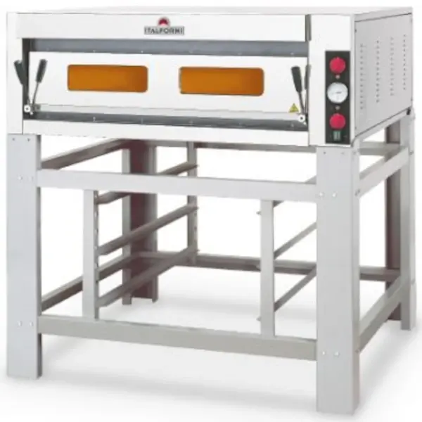 Pizzaoven | TK | Elektrisch | 1 Bakkamer | 0°C/450°C | 400V | Incl. Afzuigkap + Rijskast/Onderstel
