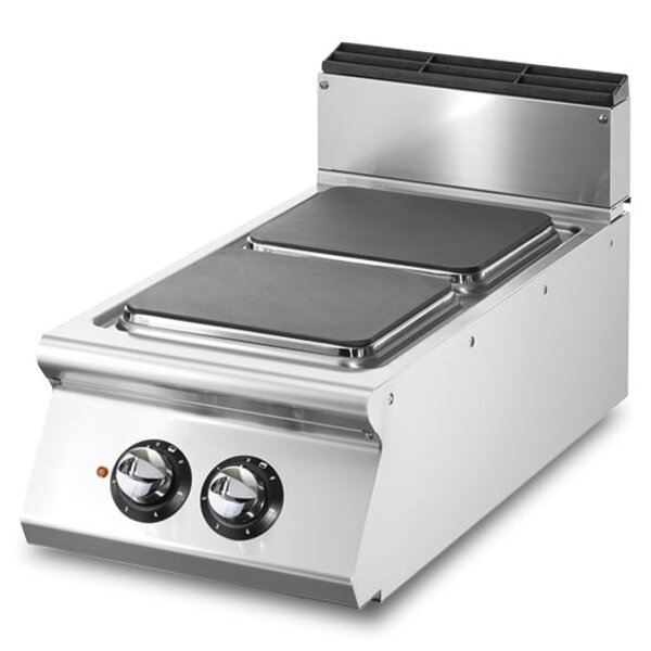 Kookplaat + Onderstel | SHOWROOMMODEL | Elektrisch | 5.2kW | 2 Platen | Gesloten Onderkast | 400x730x850(h)mm