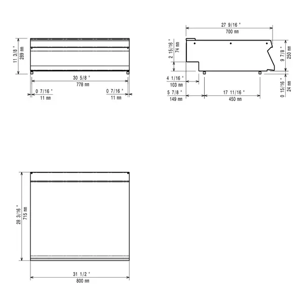 Neutrale Werkunit | MAXIMA 700+ | 800x700x250/289(h)mm