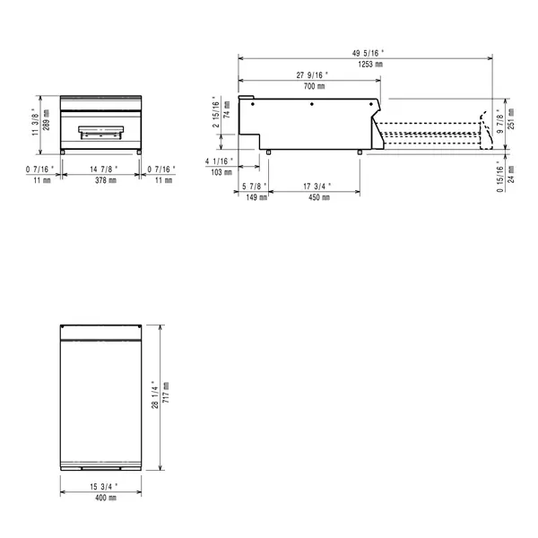 Neutrale Werkunit | MAXIMA 700+ | Lade | 400x700x250/289(h)mm