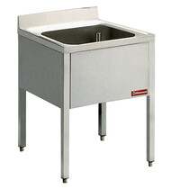 Diamond Spoeltafel | RVS | 1 Spoelbak (Midden) | Achteropstand | Zelfmontage | 700x700x880/1000(h)mm