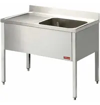 Diamond Spoeltafel | RVS | 1 Spoelbak (Rechts) + Afdruipvlak | Achteropstand | Zelfmontage | 1200x600x880/1000(h)mm