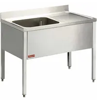 Diamond Spoeltafel | RVS | 1 Spoelbak (Links) + Afdruipvlak | Achteropstand | Zelfmontage | 1400x700x880/1000(h)mm