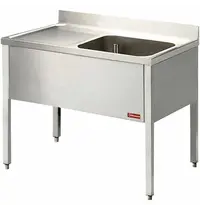 Diamond Spoeltafel | RVS | 1 Spoelbak (Rechts) + Afdruipvlak | Achteropstand | Zelfmontage | 1400x700x880/1000(h)mm