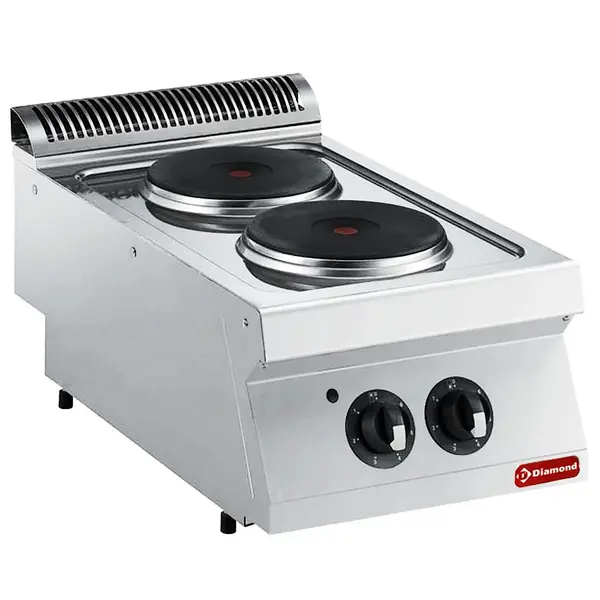 Fornuis | MAXIMA 700+ | Elektrisch | 2 Kookpunten (Ø230) | 5.2kW (400V) | 400x700x274/332(h)mm