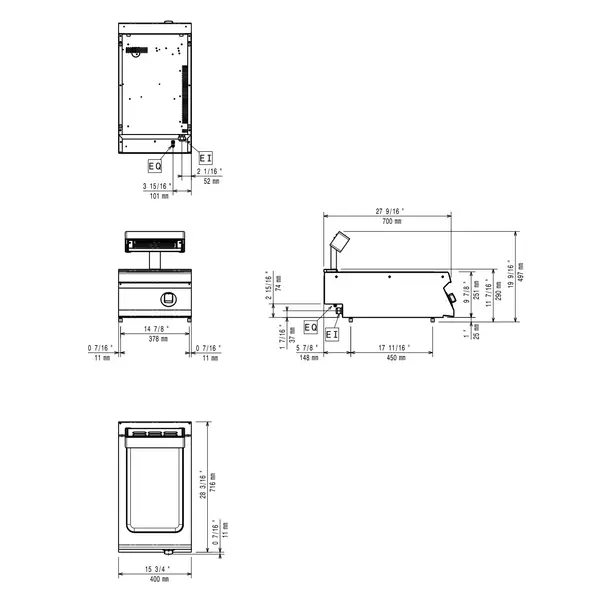 Friet-Warmhouder | MAXIMA 700+ | 1/1 GN | 1kW (230V) | 400x700x290/497(h)mm