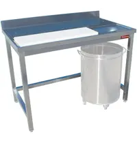 Diamond Snijwerktafel | RVS/Polyethyleen | Achteropstand | Gelaste Constructie | 1200x700x880/1000(h)mm